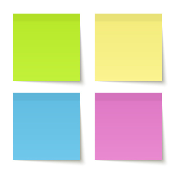 Коллекция цветных клейких нот
 - Вектор,изображение