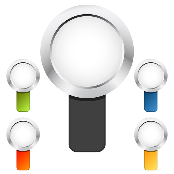 Набор красочных увеличительных очков
 - Вектор,изображение