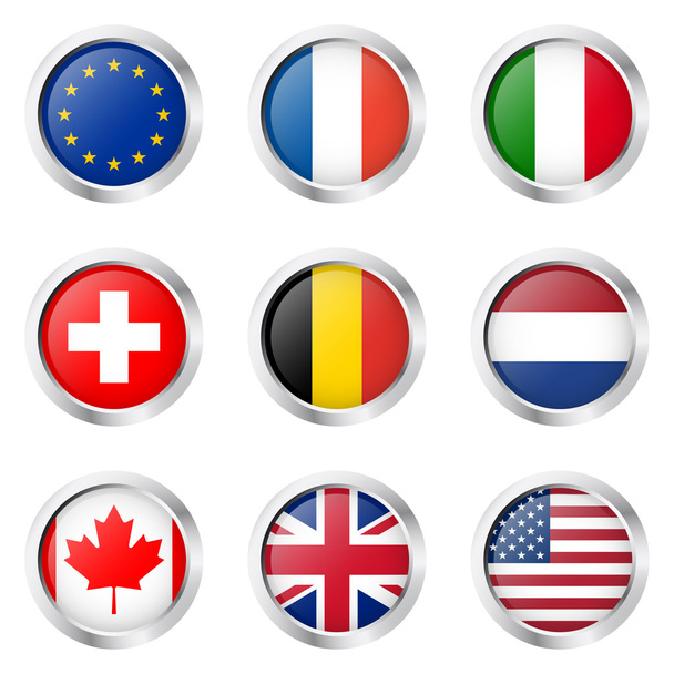 ülke - etiket: Avrupa, Fransa, İtalya - Vektör, Görsel
