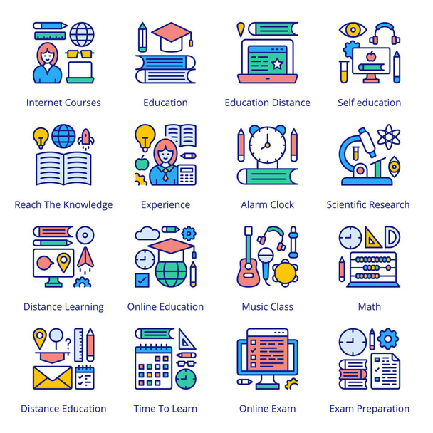 Back to School Filled Icons - Stroked, Vectors - Vector, Image