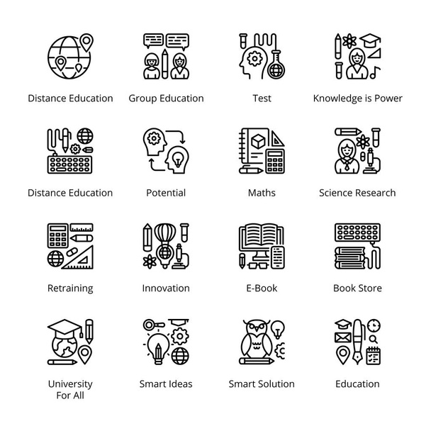 Back to School Outline Icons - Stroked, Vectors - Vector, Image