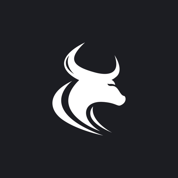 Bull head logo vector icon illustration - Vector, Image
