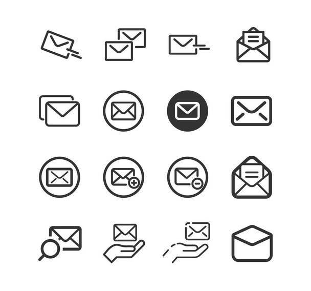 Conjunto de iconos de línea de sobre. E-Mail, símbolo del mensaje - Vector, Imagen