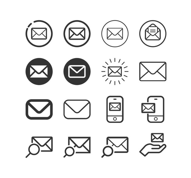 Envelope line icon set. E-Mail, Message symbol - Vector, Image