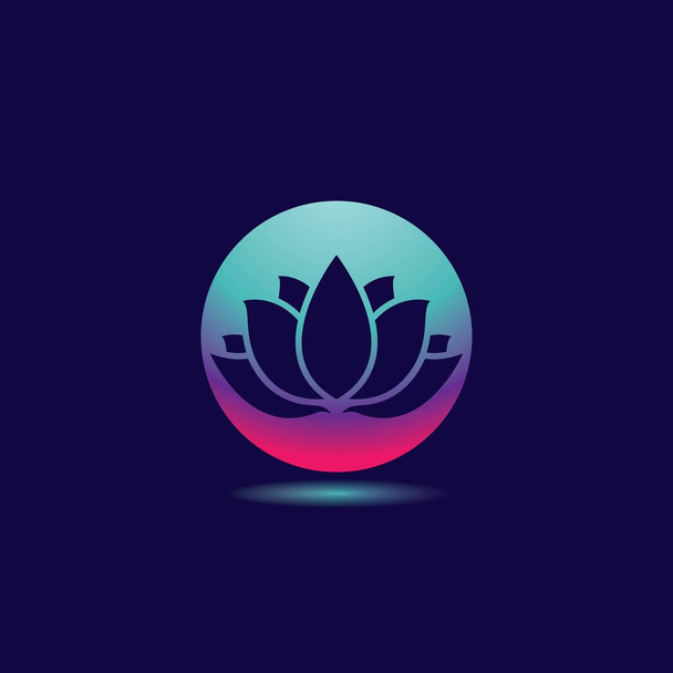Projeto de ícone de vetor de modelo de logotipo de flor gradiente - Vetor, Imagem
