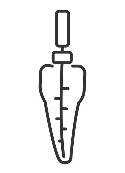 Tooth with endodontic file. Root canal treatment concept. Endodontics. Instruments for dental treatment. Vector isolated outline drawing. - Vector, Image