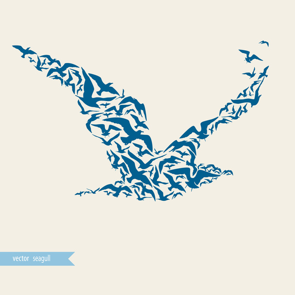 Gaivota feita de gaivotas
 - Vetor, Imagem