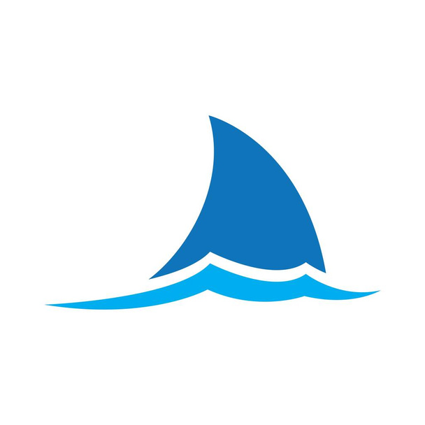 Köpekbalığı yüzgeci logosu tasarımı çizimi - Vektör, Görsel