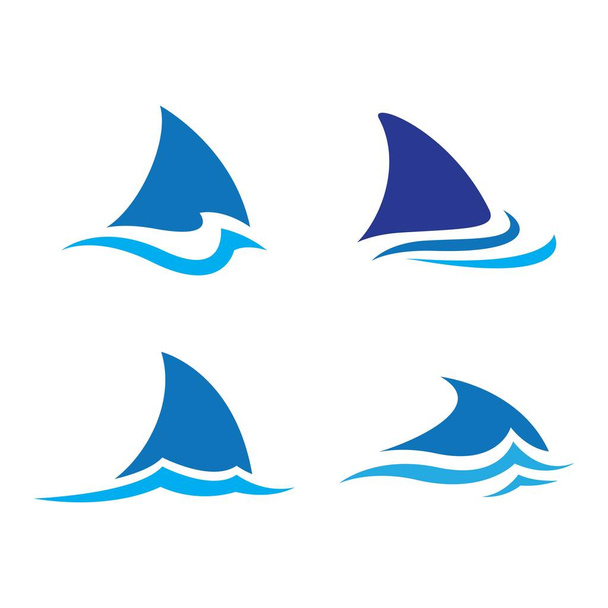 Ilustración del diseño del logotipo de aleta de tiburón - Vector, Imagen