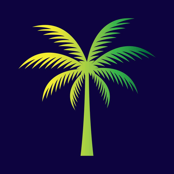Pálmafa logó képek illusztráció tervezés - Vektor, kép