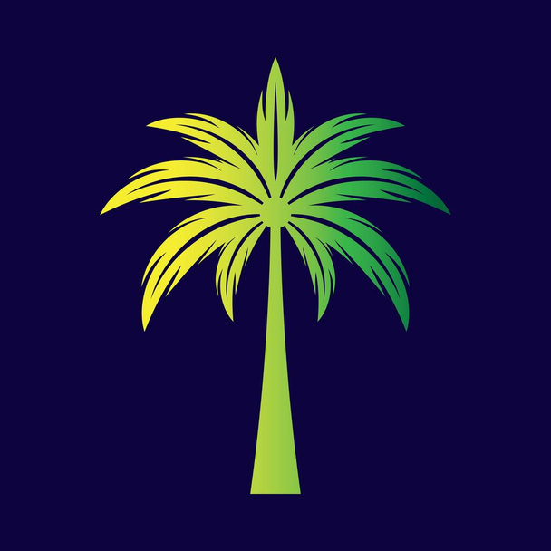 Palmiye ağacı logo resimleri çizimi tasarımı - Vektör, Görsel