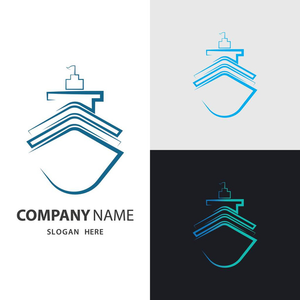 Gemi logo resimleri çizim tasarımını gezdir - Vektör, Görsel