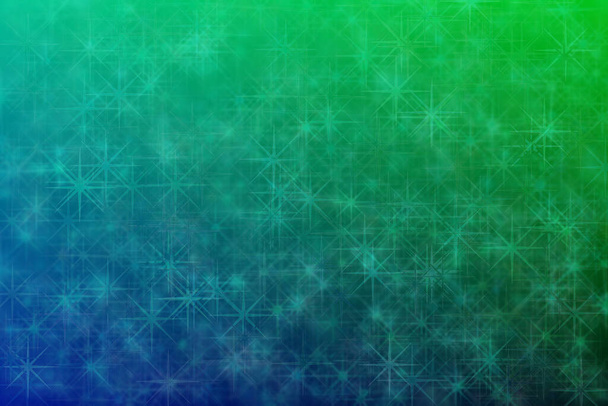 Гармонический градиент с переходами зеленого и синего цветов и боке в форме звезды. - Фото, изображение
