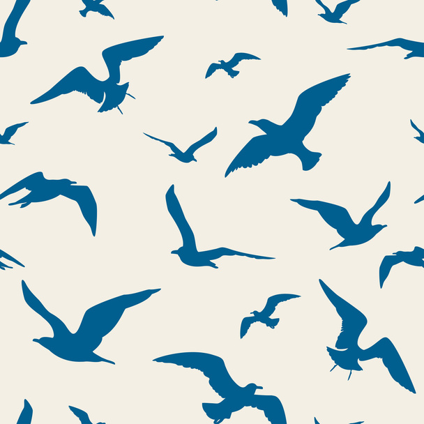 Чайки бесшовный рисунок
 - Вектор,изображение