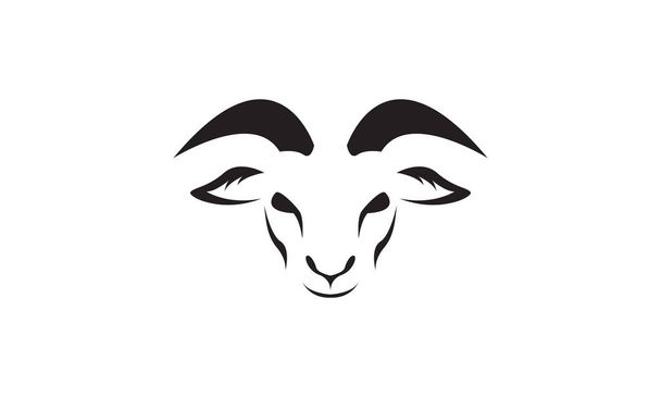 сучасна форма голови кози логотип Векторні ілюстрації дизайну
 - Вектор, зображення