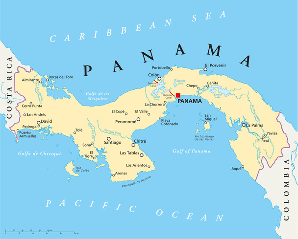 Mapa Político de Panamá
 - Vector, Imagen