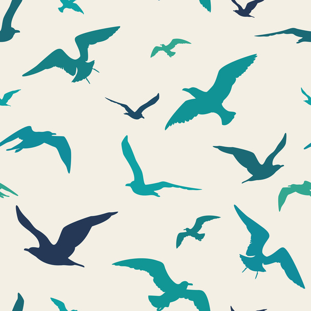 Seagulls seamless pattern - Vector, Imagen