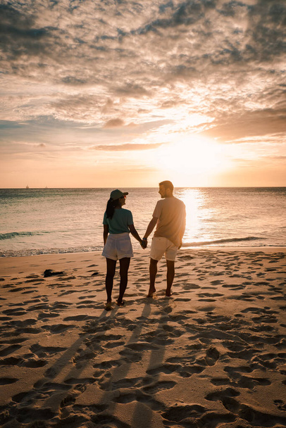 couple on a luxury vacation at the dutch Island in the Caribbean Aruba - Fotoğraf, Görsel