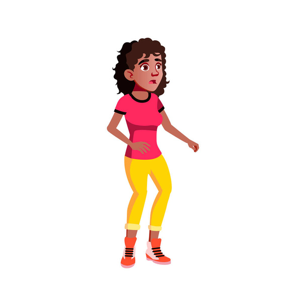 chica africana sorprendida viendo en globos de aire festival de dibujos animados vector - Vector, Imagen