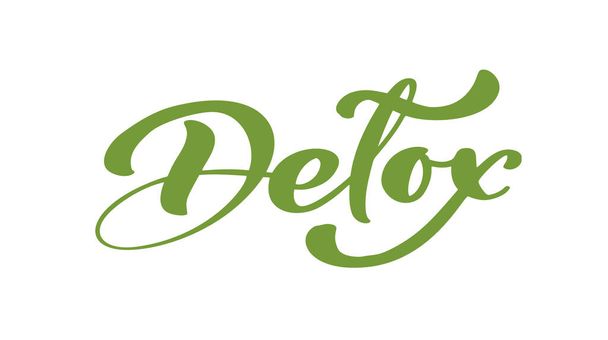 Logo vectoriel de texte Detox lettrage isolé sur fond blanc. Illustration Lettrage manuscrit. Affiche calligraphique moderne - Vecteur, image