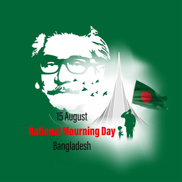 векторная иллюстрация к дню траура Бангладеш-15 августа - Вектор,изображение