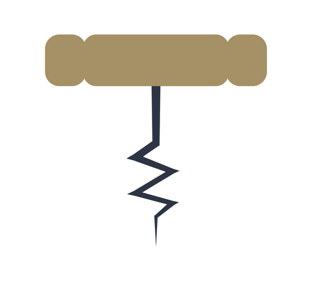 wooden corkscrew design - Vector, Image