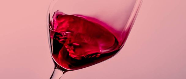 Red wine in crystal glass, alcohol drink and luxury aperitif, oenology and viticulture product - Photo, Image