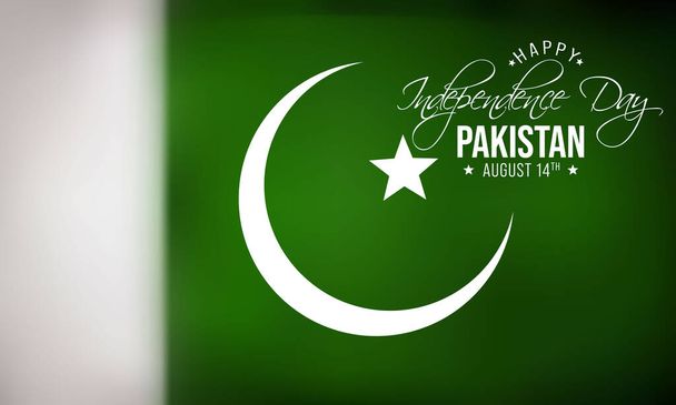 Pakistan 'ın bağımsızlık günü her yıl 14 Ağustos' ta kutlanır, Hindistan ve Pakistan 'ın iki ülkeye bölünmesinin yıldönümü kutlanır. Vektör illüstrasyonu - Vektör, Görsel