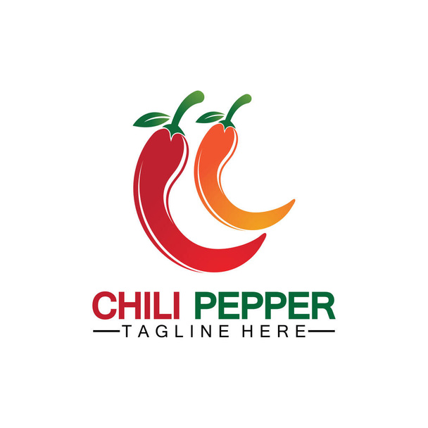 Chili pimienta logo vector icono ilustración diseño plantilla - Vector, imagen