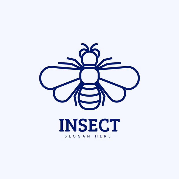 Design de logotipo criativo de insetos monolinos modernos - Vetor, Imagem