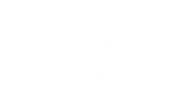 Línea negra Pérdida de icono de amigo aislado sobre fondo blanco. Animación gráfica de vídeo 4K - Metraje, vídeo