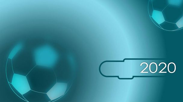 Євро-2020. Блакитний фон градієнта. Ілюстрація на тему футболу, чемпіонату, спорту.  - Фото, зображення