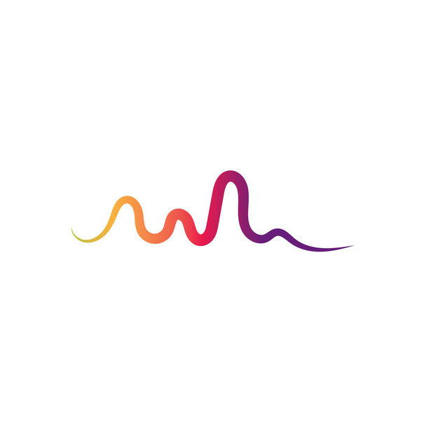 Sound waves logo line vector design template - Vector, Image