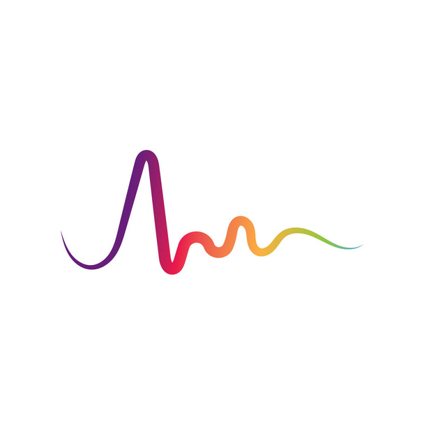Ses dalgaları logo çizgisi vektör tasarım şablonu - Vektör, Görsel