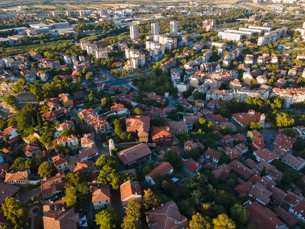 Amazing Aerial sunset view of City of Plovdiv, Bulgaria - Fotó, kép