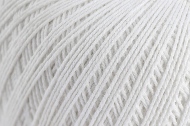 white cotton threads for knitting, skein of yarn, isolate for clipping - Photo, Image