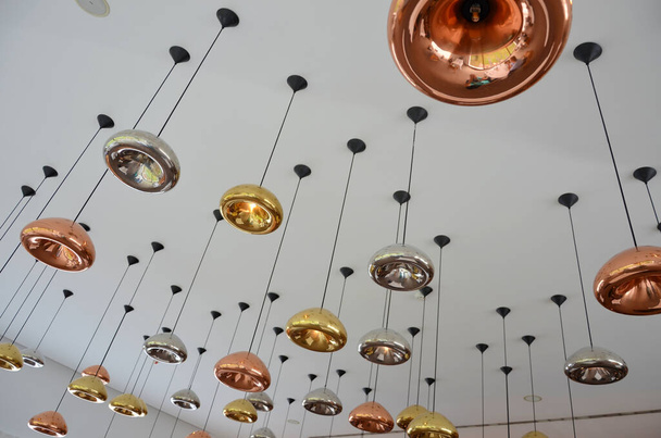 Ceiling decorated with diverse color lamps - Photo, image