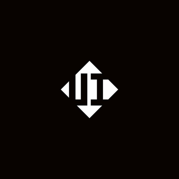 Дизайн логотипа монограммы с алмазной квадратной формой изолирован на черном фоне - Вектор,изображение
