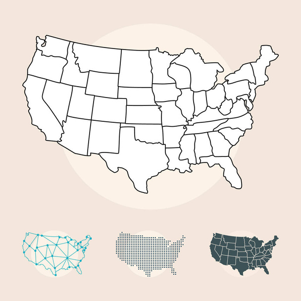 Карты США - Вектор,изображение