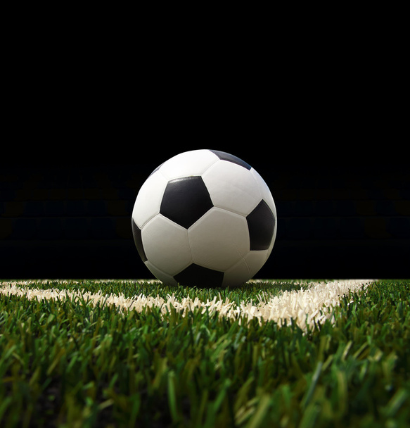 Soccer ball on the green field - Photo, Image