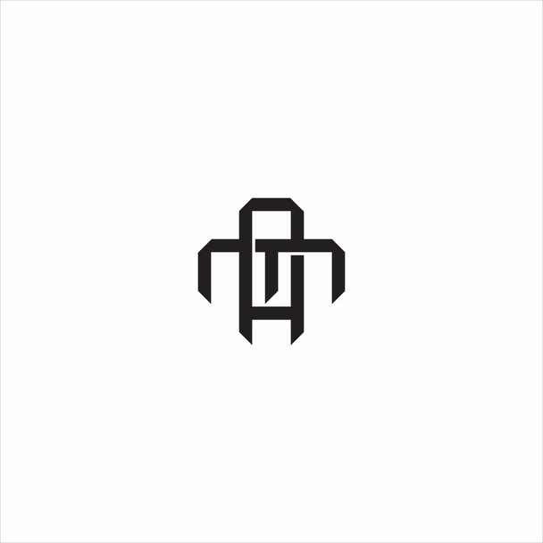 Początkowa litera nakładające się logo monogram linii styl sztuki izolowane na czarnym tle szablonu - Wektor, obraz