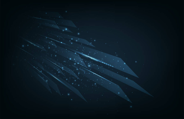 Rectangle speed technology concept.Rectangle moving fast over dark blue background.Technology background concept.Hi-tech.Vector illustration.  - Вектор,изображение