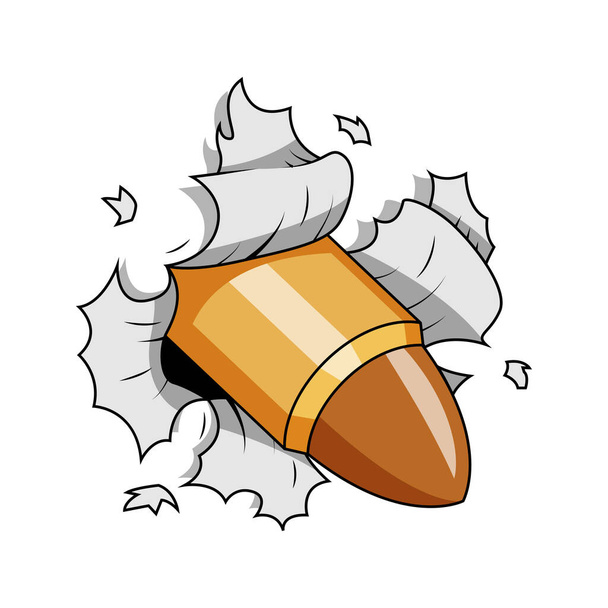 the bullet went through the wall. vector illustration - Vector, Image
