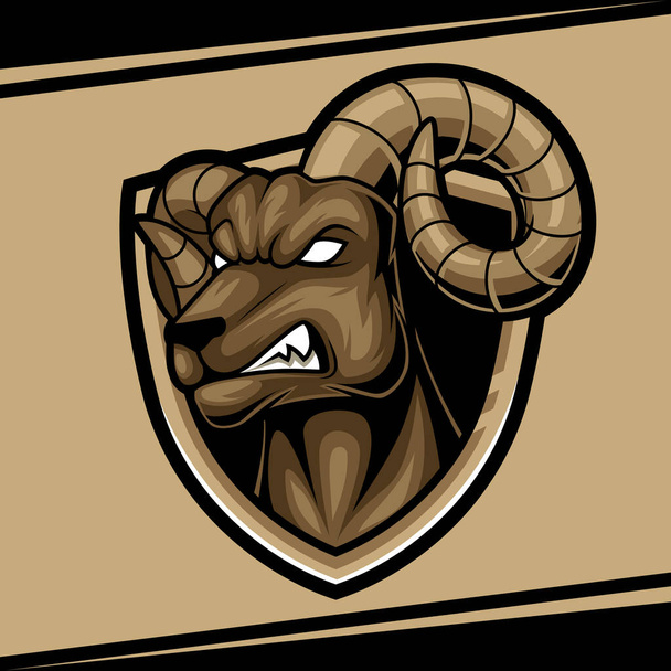 bighorn sheep angry esport logo animal mascot illustration - Vector, afbeelding