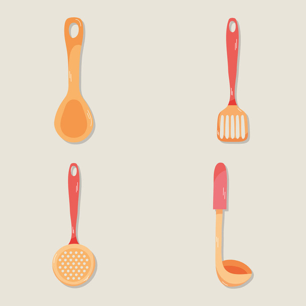 utensílios de alça de cozinha - Vetor, Imagem