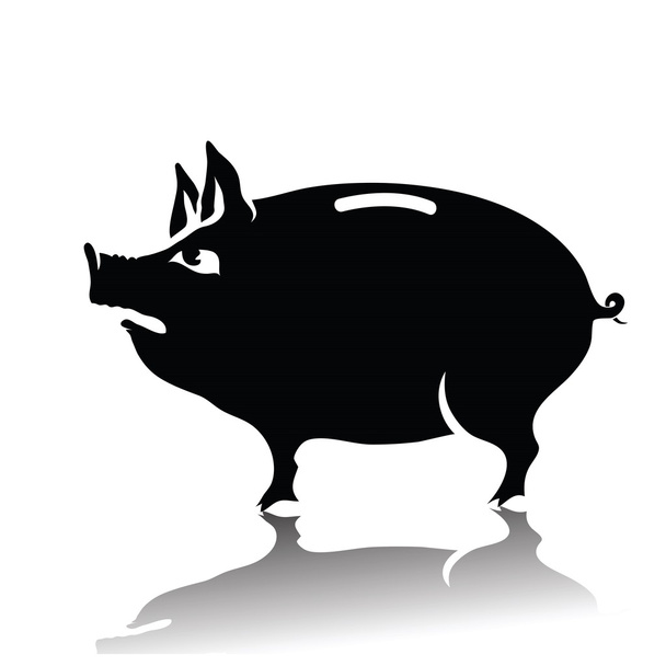 silhueta de banco porquinho
 - Vetor, Imagem