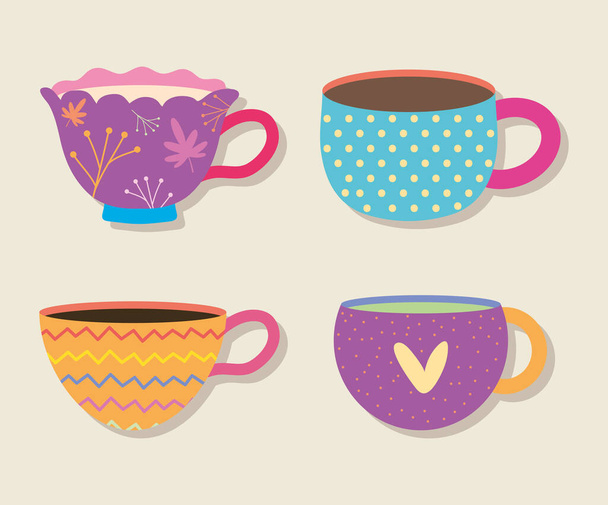 set of mugs - Vector, Image