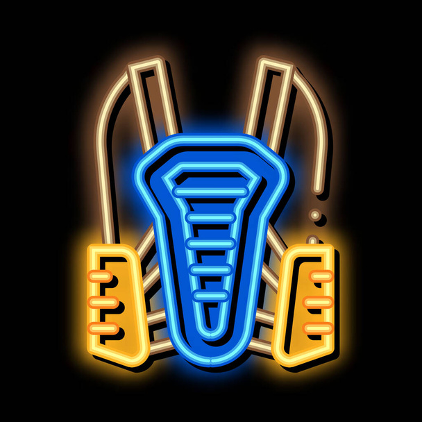 driver protective equipment neon light sign vector. Glowing bright icon driver protective equipment sign. transparent symbol illustration - Vector, Image