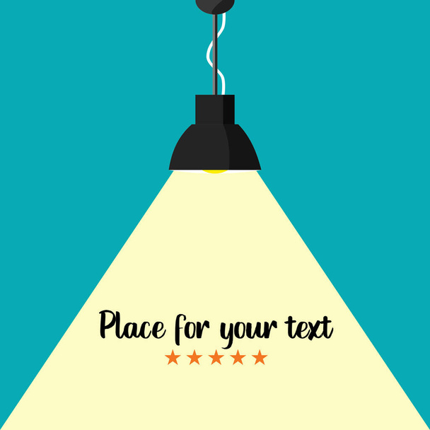 Рекламный плакат с подсветкой лампы с копировальным местом для текста. вектор - Вектор,изображение