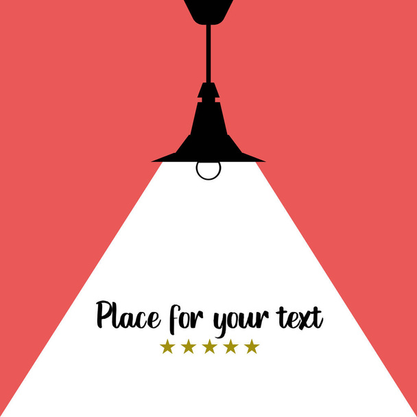 Cartel publicitario de iluminación de lámpara con espacio para texto. vector - Vector, Imagen